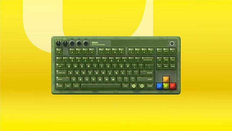 Механическая клавиатура 8BitDo Retro 87 в стиле Xbox со скидкой 42 на Woot. RGB-подсветка, переключатели Kailh Jellyfish X, ретро-дизайн.