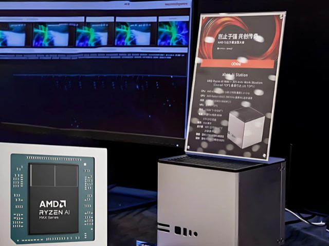 Мини-ПК Abee AI Station с жидкостным охлаждением и ИИ-ускорителем на базе AMD Ryzen AI Max 395 для edge-вычислений и машинного обучения.
