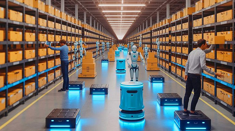 Amazon достиг миллиона роботов в логистике: как ИИ и автоматизация меняют доставку и рабочие места.