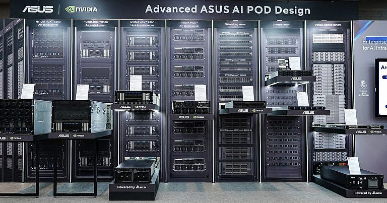 ASUS и NVIDIA представили передовые AI POD-системы на Computex 2025: масштабируемые решения для AI-задач с поддержкой жидкостного и воздушного охлаждения.