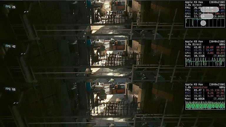 Cyberpunk 2077 на Mac: тесты производительности на M1-M4. Сравнение FPS, ray tracing и MetalFX в разных конфигурациях.