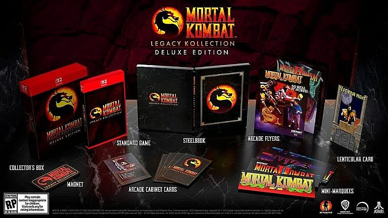 Физические издания Mortal Kombat: Legacy Kollection для PS5, Xbox Series XS, Switch 2 и PC. Включает классическую MK Trilogy 1996 года. Цены от 49.99.