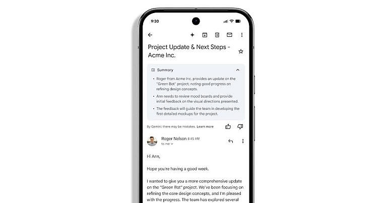 Google внедряет в Gmail ИИ Gemini для автоматического сокращения писем. Пока функция доступна только для англоязычных пользователей Google Workspace.