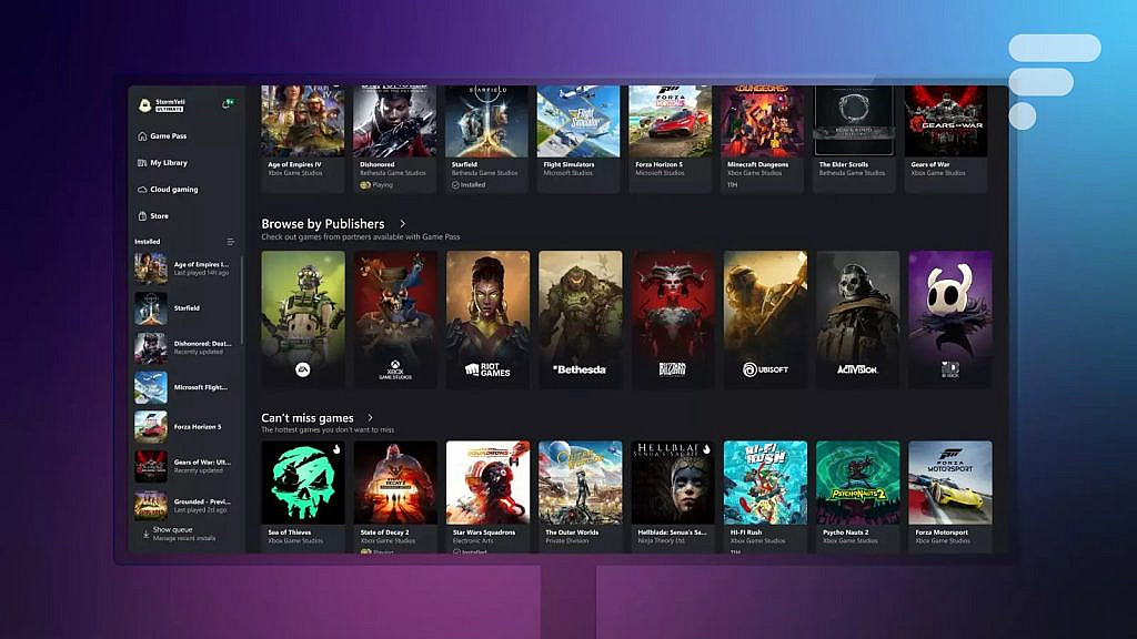 Microsoft тестирует обновление Xbox с объединением игр из Steam, Epic и Ubisoft в одной библиотеке. Доступно для участников программы Insider.