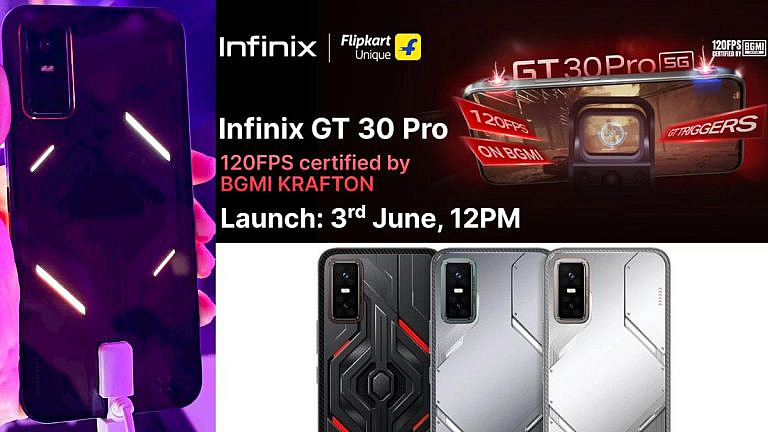 Infinix GT 30 Pro игровой смартфон с AMOLED-экраном 144 Гц, Dimensity 8350 Ultimate, камерой 108 МП и батареей 5500 мАч. В Индии ожидается по цене ниже 25 000 рупий.