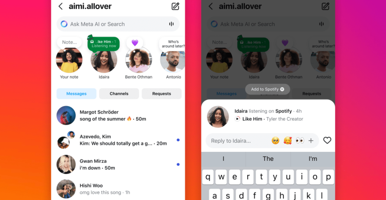 Instagram тестирует новые функции: подключение Spotify к Notes и изменение порядка постов в профиле. Удобство и самовыражение без стресса.