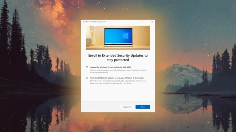 Microsoft продлила бесплатные обновления безопасности для Windows 10 до 2026 года. Подробности о программе ESU и условиях для домашних и бизнес-пользователей.