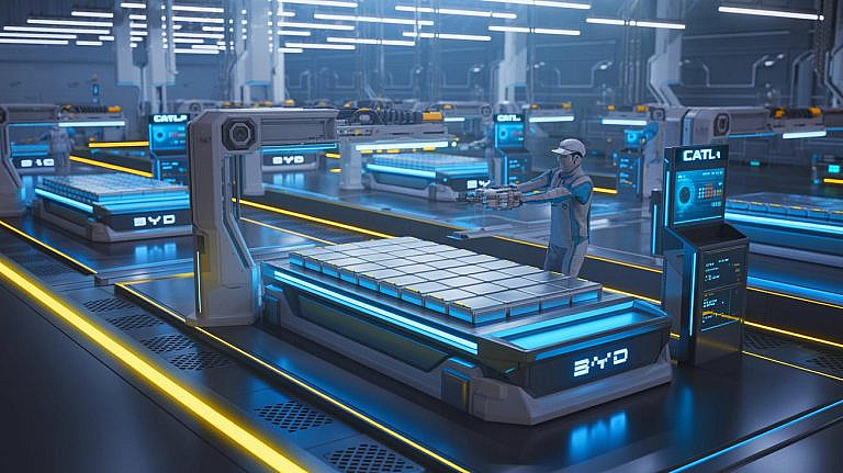CATL и BYD лидируют на рынке аккумуляторов для электромобилей с долей 37,9 и 17,8 в 2025 году, опережая конкурентов.