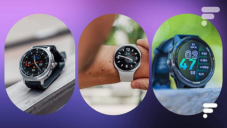 Обзор лучших умных часов августа 2025: Garmin Forerunner 970 и Samsung Galaxy Watch 8 с новым дизайном и функциями.