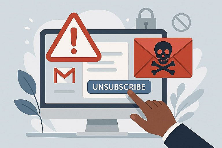 Новый фишинг в Gmail: мошенники используют кнопку 'Отписаться' для кражи данных. Как защититься и не стать жертвой.