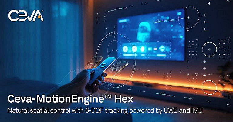 MotionEngine Hex от Ceva инновационное ПО для управления движением с 6-степенной точностью, идеально для Smart TV, игр и IoT-устройств.