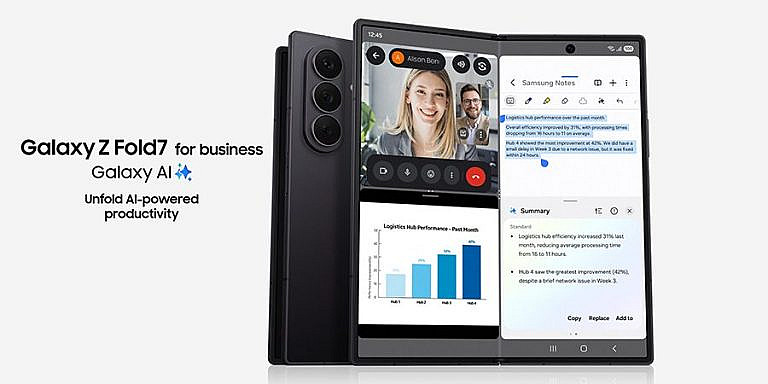 Galaxy Z Fold7 мощный рабочий инструмент с двумя экранами, ИИ, защитой Knox и режимом ПК. Идеален для продуктивности и мультизадачности.