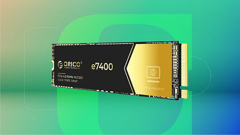 Orico e7400 2TB NVMe SSD со скидкой 26 на Amazon: скорость до 7400 МБс, PCIe 4.0, графеновый теплораспределитель, гарантия 5 лет.