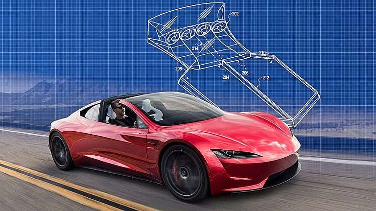 Tesla запатентовала систему вентиляторов для прижимной силы, как в Формуле 1. Технология может появиться на новом Roadster, обеспечивая сцепление даже на месте.