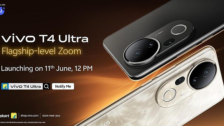 Vivo T4 Ultra с AMOLED-экраном 120 Гц, камерами 50 Мп и батареей 6000 мАч. Презентация 11 июня, продажи на Flipkart.