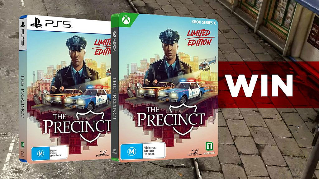 The Precinct неон-нуарный симулятор полицейского в Averno City 1983 с открытым миром. Limited Edition на PS5Xbox Series XS включает карту, саундтрек и стилбук.